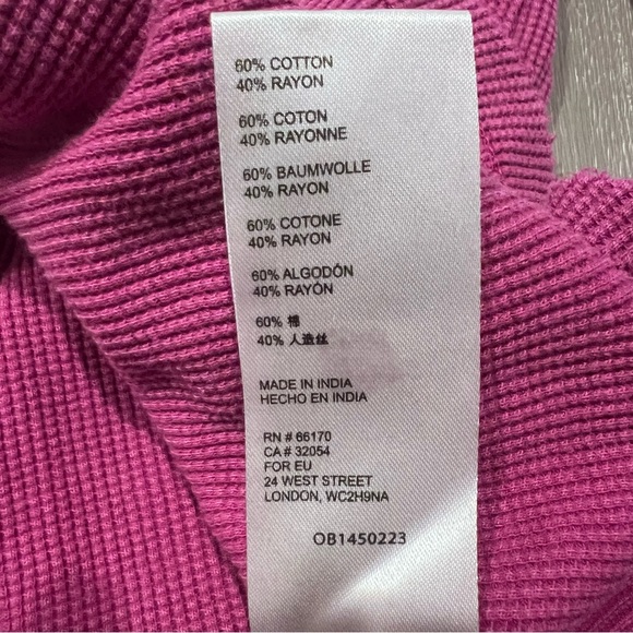 Anthropologie Pilcro thermal long sleeve women’s waffle knit split hem top small - Picture 12 of 16